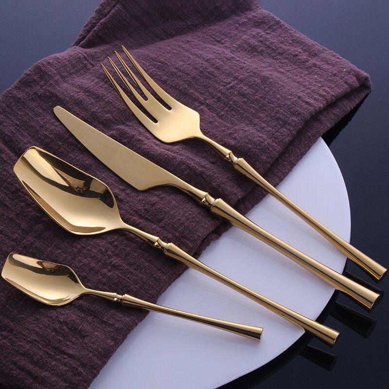 Venice Gold Luxury Stainless Steel Cutlery Set
