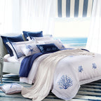 Amellora Nautical Embroidered Egyptian Cotton Bedding Set