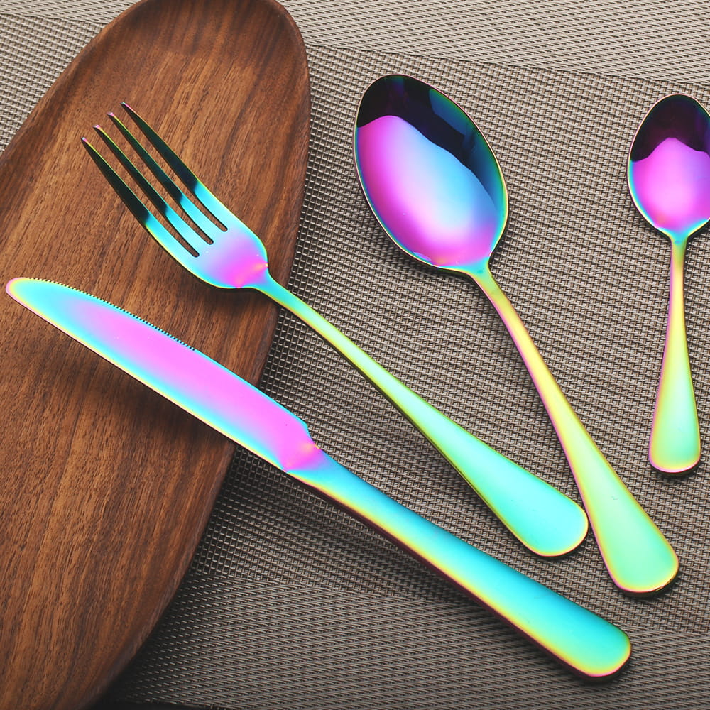 Irised Rainbow Stainless Steel Cutlery Set