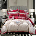 Tulipia Royal Paisley Floral Jacquard Egyptian Cotton Satin Bedding Set