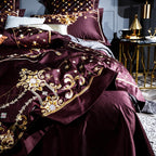 Ozmundo Sangria Luxury Egyptian Cotton Bedding Set