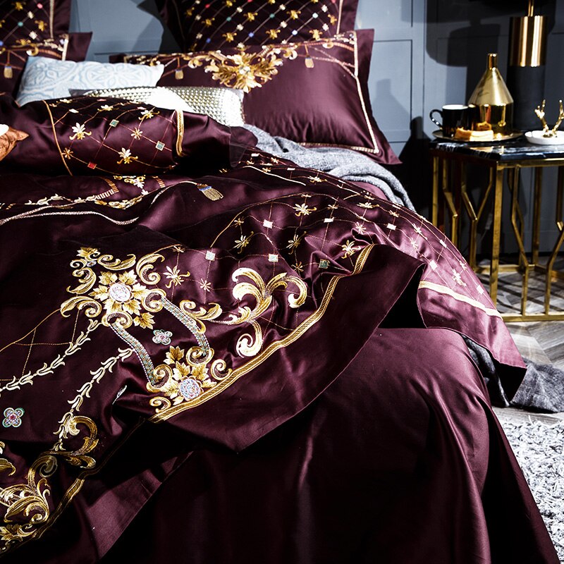 Ozmundo Sangria Luxury Egyptian Cotton Bedding Set