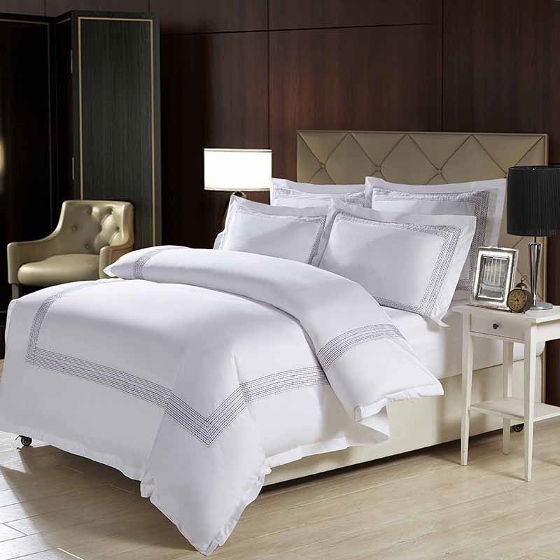 Abyad Rainbow Stitch Premium Hotel Cotton Bedding Set