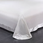 Mazeyna White Silver Butterfly Cotton Silky Satin Bedding Set