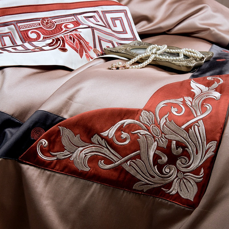Venora Luxury Jacquard Egyptian Cotton Satin Bedding Set