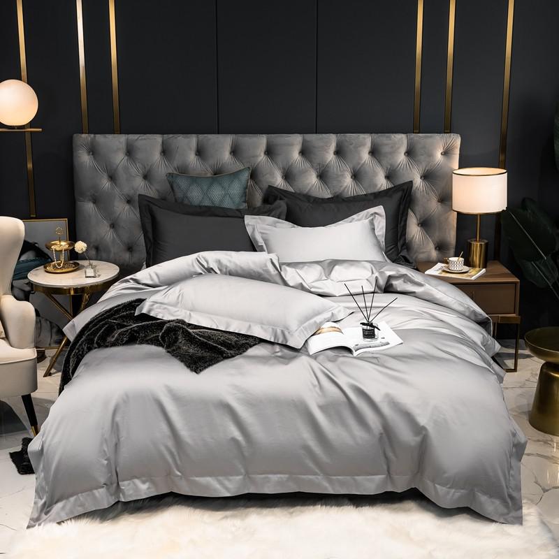 Wendy Silver Mist Solid Egyptian Cotton Bedding Set