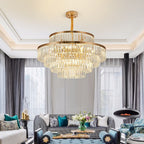 Elizebeth Layered Oversized Two-Tier Crystal Chandelier