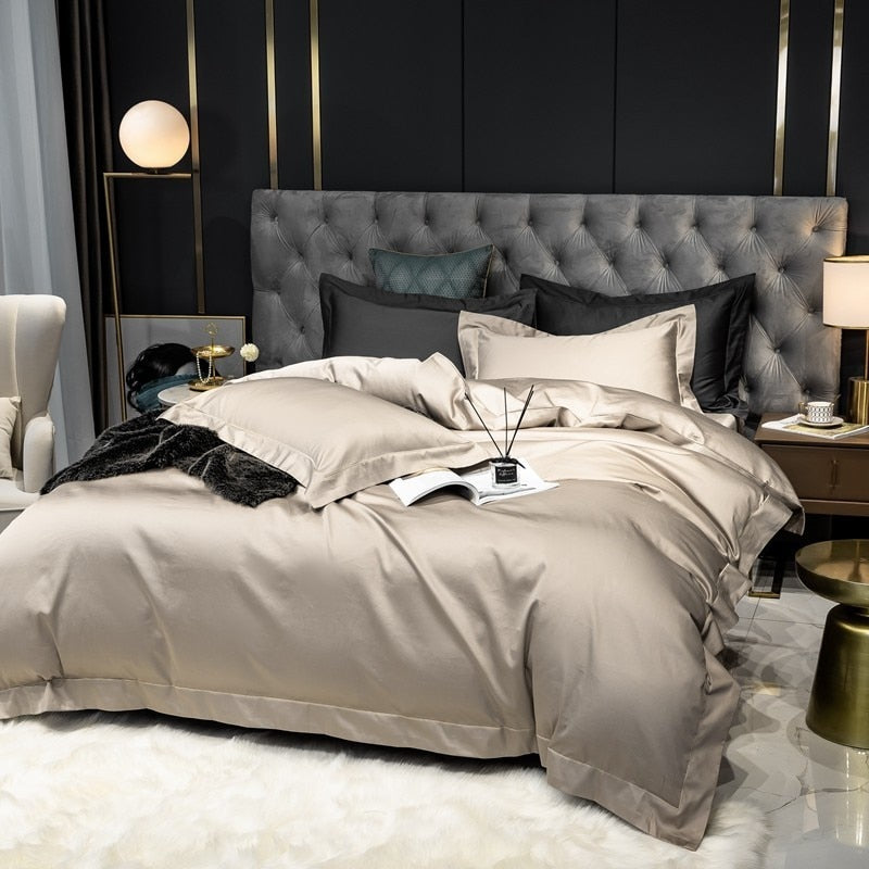 Wendy Faded Beige Solid Egyptian Cotton Bedding Set
