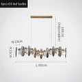 Zoey Oval Cut Smokey Crystal And Copper Bar Chandelier