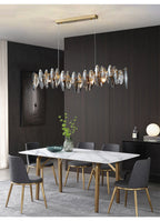 Zoey Oval Cut Smokey Crystal And Copper Bar Chandelier