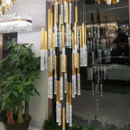 Mya Linear Copper And Crystal Strand Chandelier