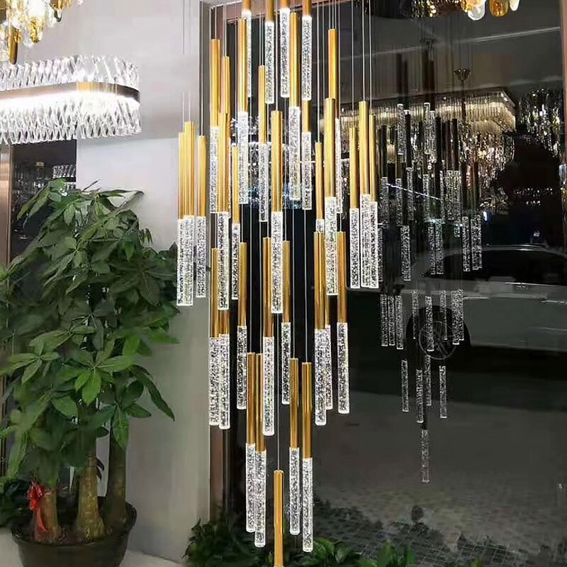 Mya Linear Copper And Crystal Strand Chandelier
