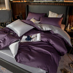 Shemir Purple Grey Reversible Egyptian Cotton Bedding Set