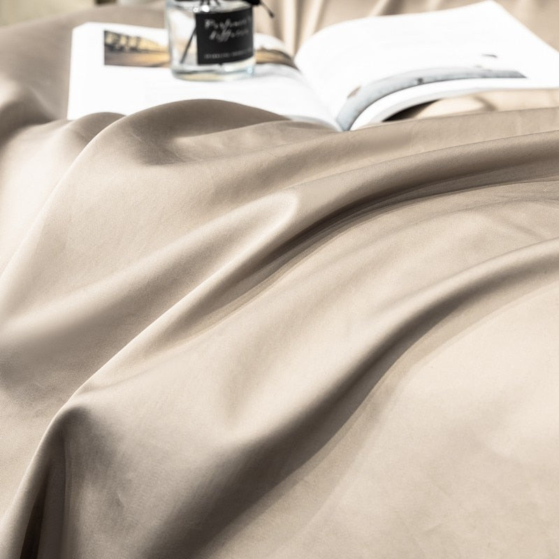Wendy Faded Beige Solid Egyptian Cotton Bedding Set