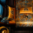 Horus Embroidered Tassel Rounded Jacquard Bedding Set