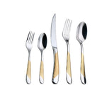 Ferran Gold Silver Diagonal Textured Stainless Steel Cutlery Set