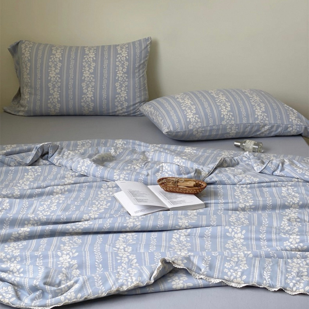 Forget-Me-Not Summer Quilted Blanket