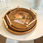 Morning Shore Rattan Tray Set
