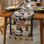 Vintage Fishing Collage Table Runner