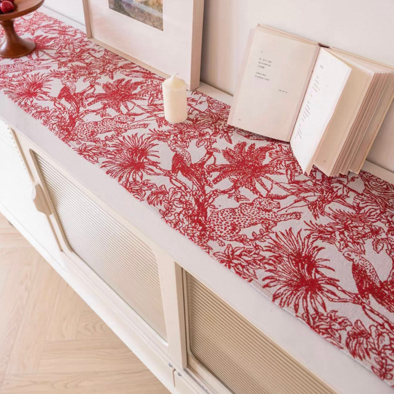 Red Palm Table Runner