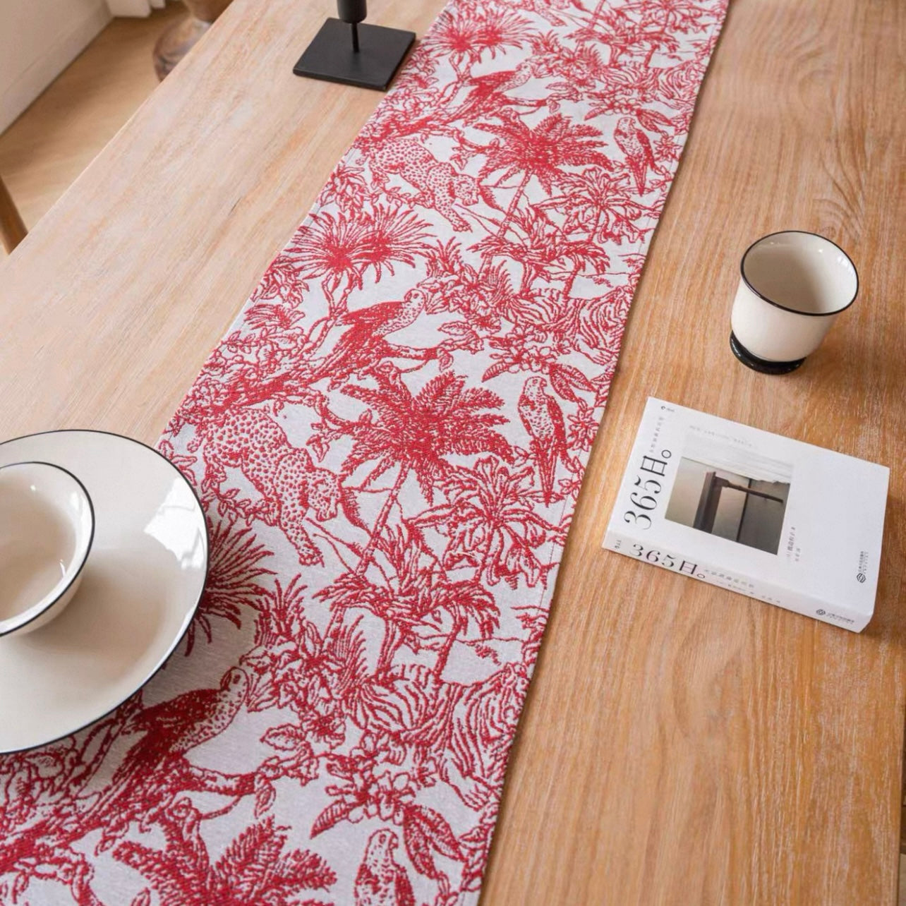 Red Palm Table Runner