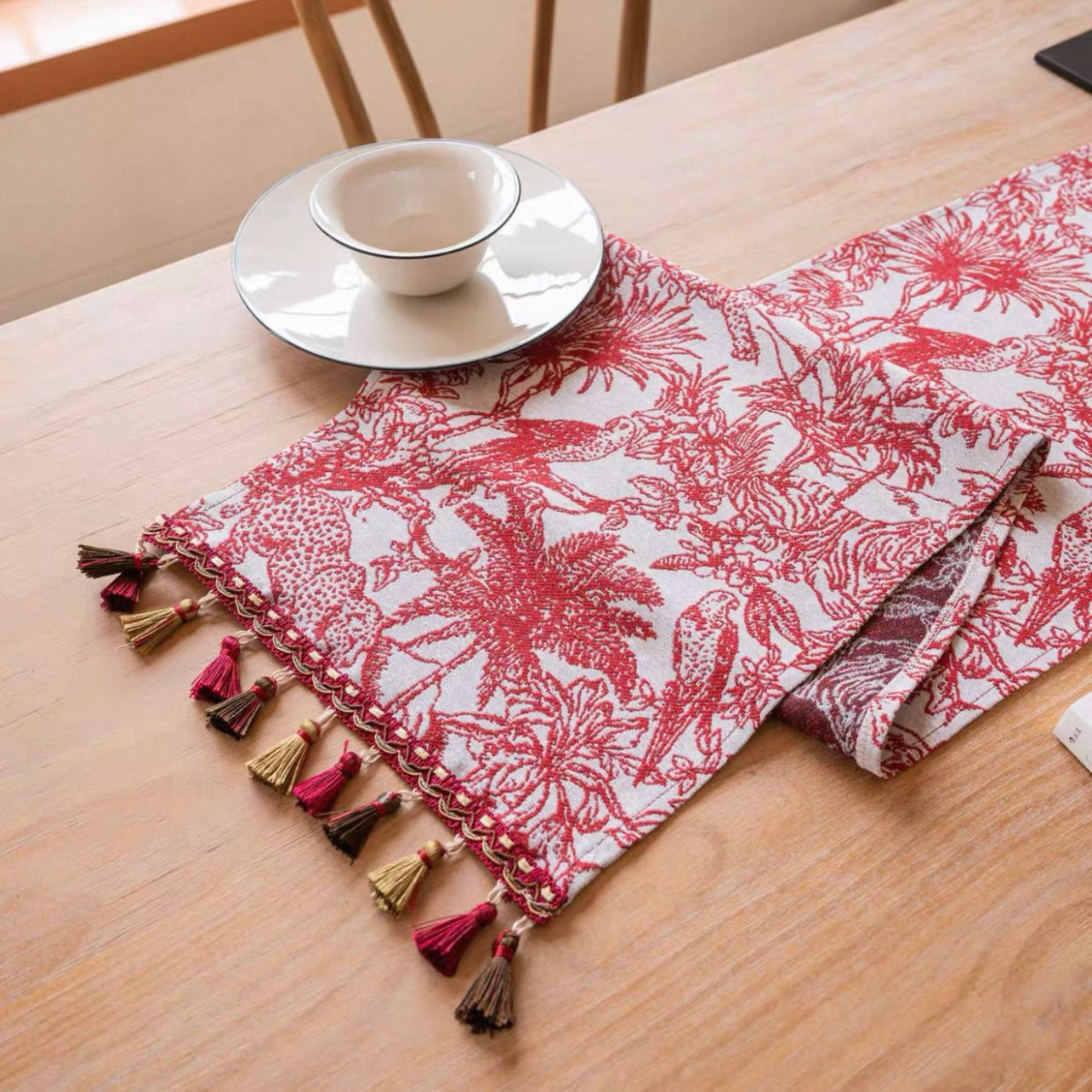 Red Palm Table Runner