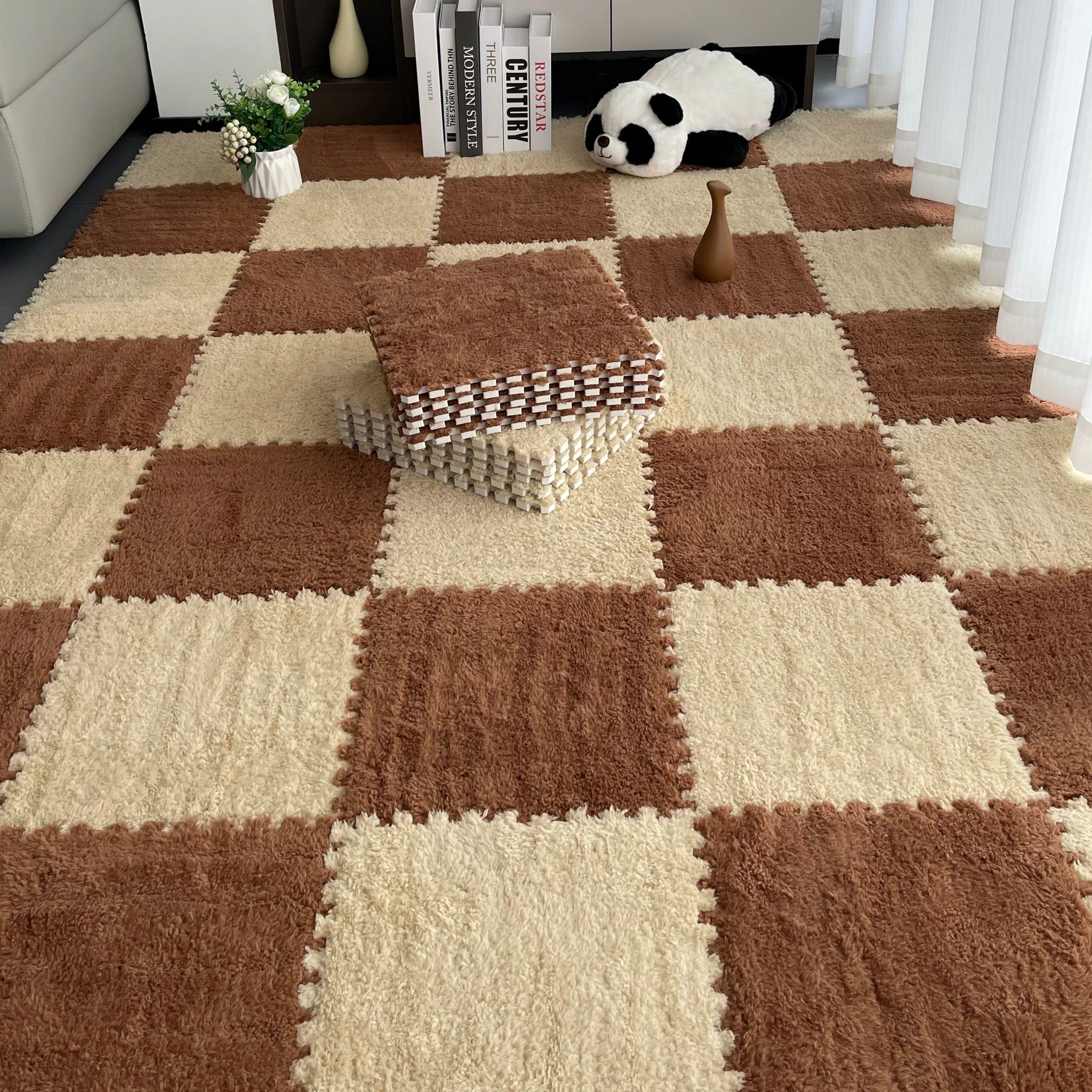 Winter Puzzle Tile Set - Cappuccino