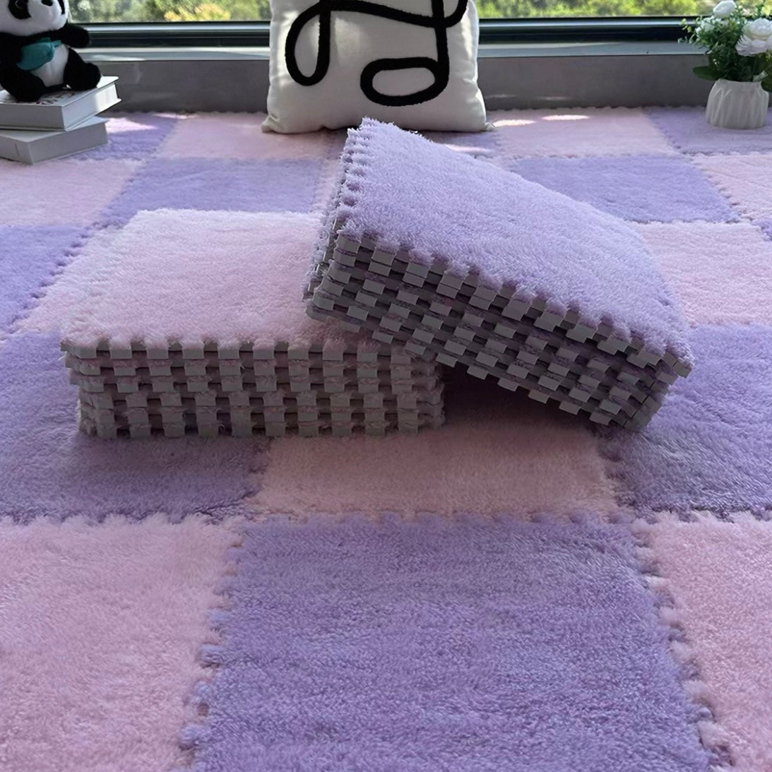 Winter Puzzle Tile Set - Bubblegum Lavender