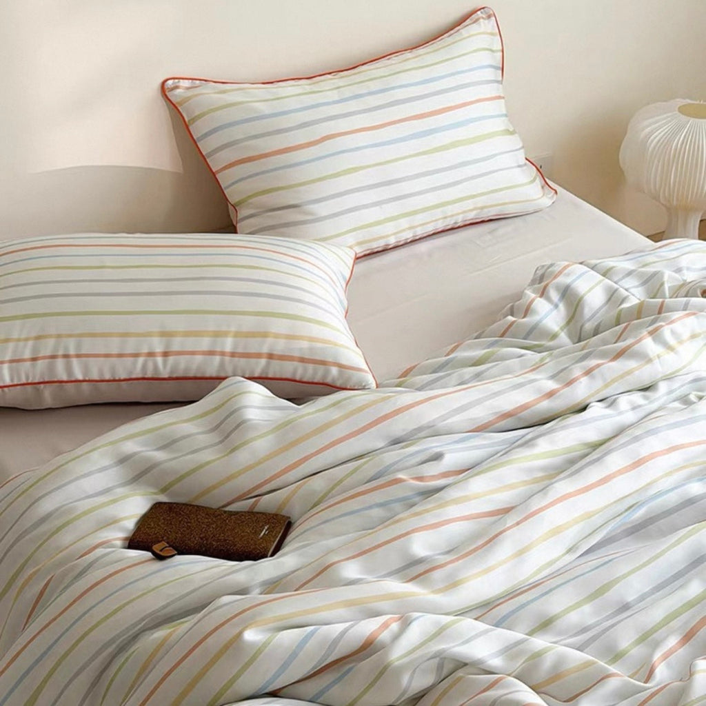 Rainbow Sherbet Stripe Bedding Set