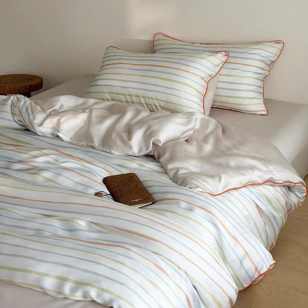 Rainbow Sherbet Stripe Bedding Set