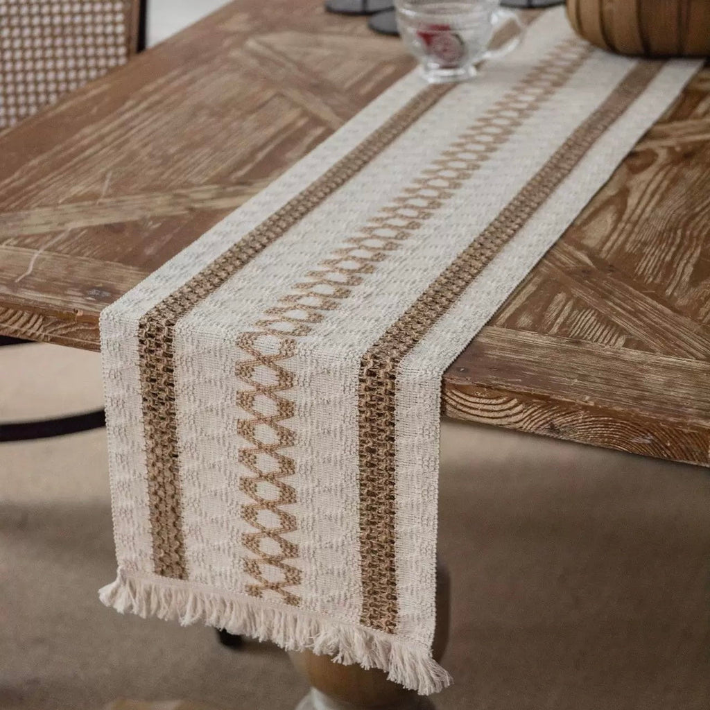 Vintage Farmhouse Stripe Table Runner