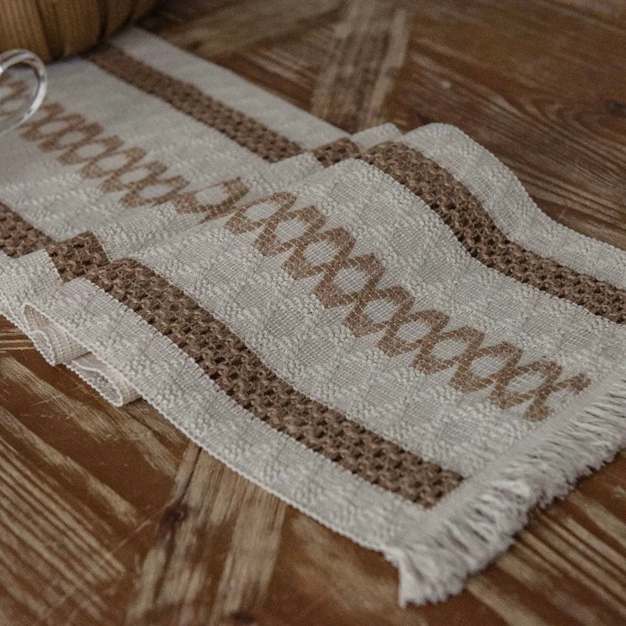 Vintage Farmhouse Stripe Table Runner