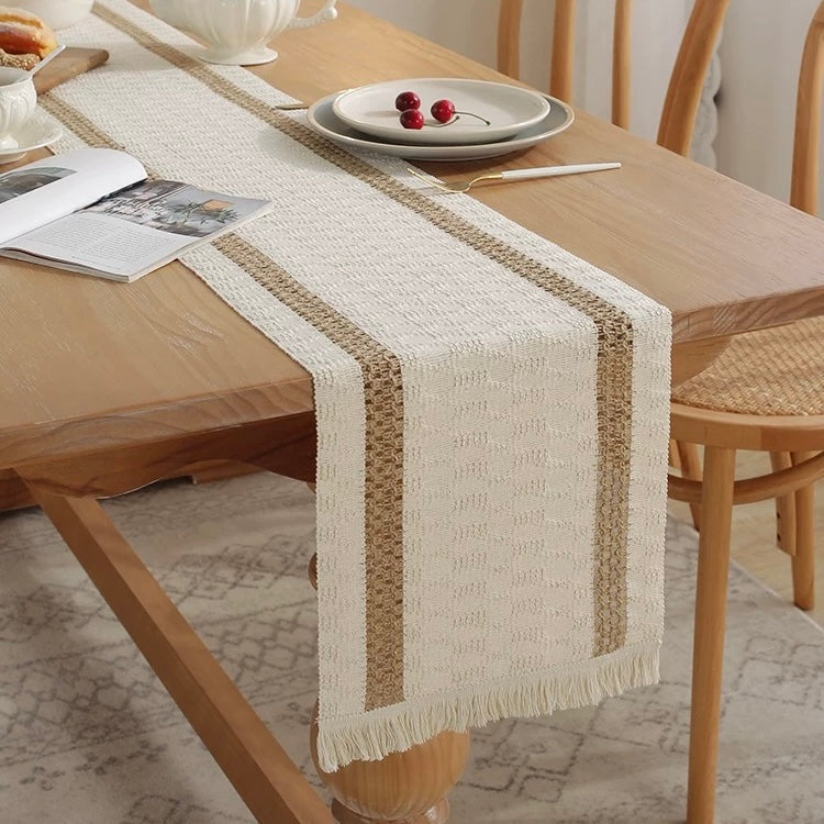 Vintage Farmhouse Stripe Table Runner