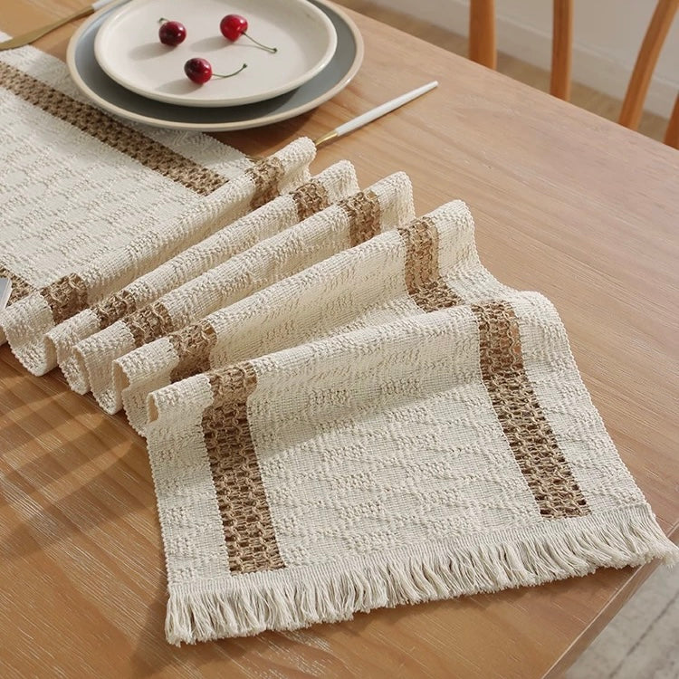 Vintage Farmhouse Stripe Table Runner