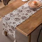 Mulled Wine Sketch Tassel Runner