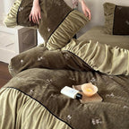 Floral Ruched Bedding Set