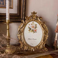 Golden Leaves Oval Photo Frame