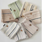 Stripe & Button Pillowcase Set