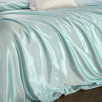 Aristelle Aquamarine Luxury Pure Mulberry Silk Bedding Set