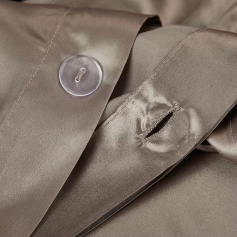 Aristelle Taupe Brown Luxury Pure Mulberry Silk Bedding Set