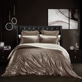 Aristelle Taupe Brown Luxury Pure Mulberry Silk Bedding Set