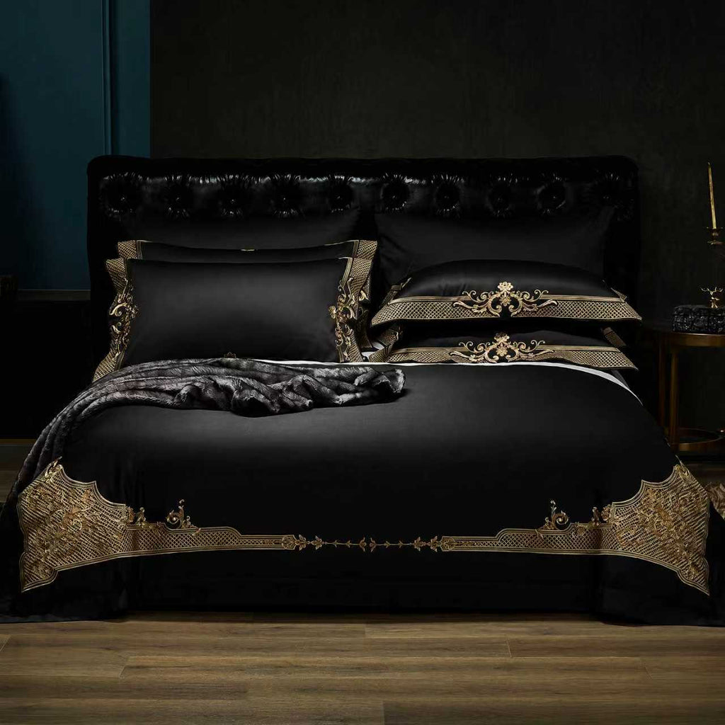 Cleopatra Black Luxury Egyptian Cotton Bedding Set