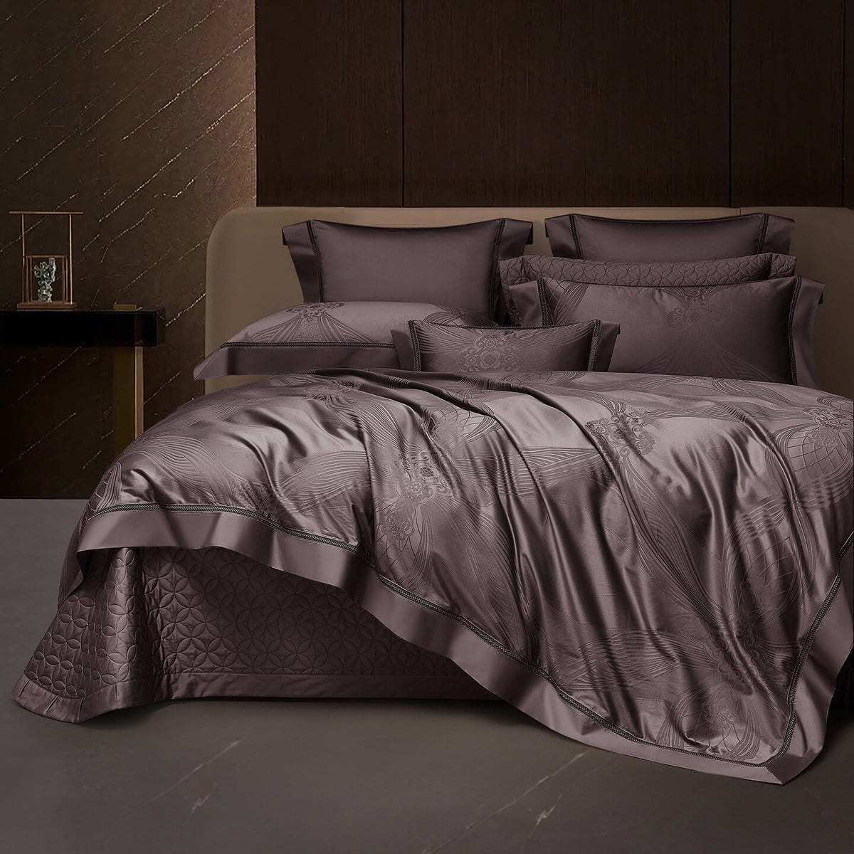 Varenna Hemstitch Jacquard Egyptian Cotton Bedding Set