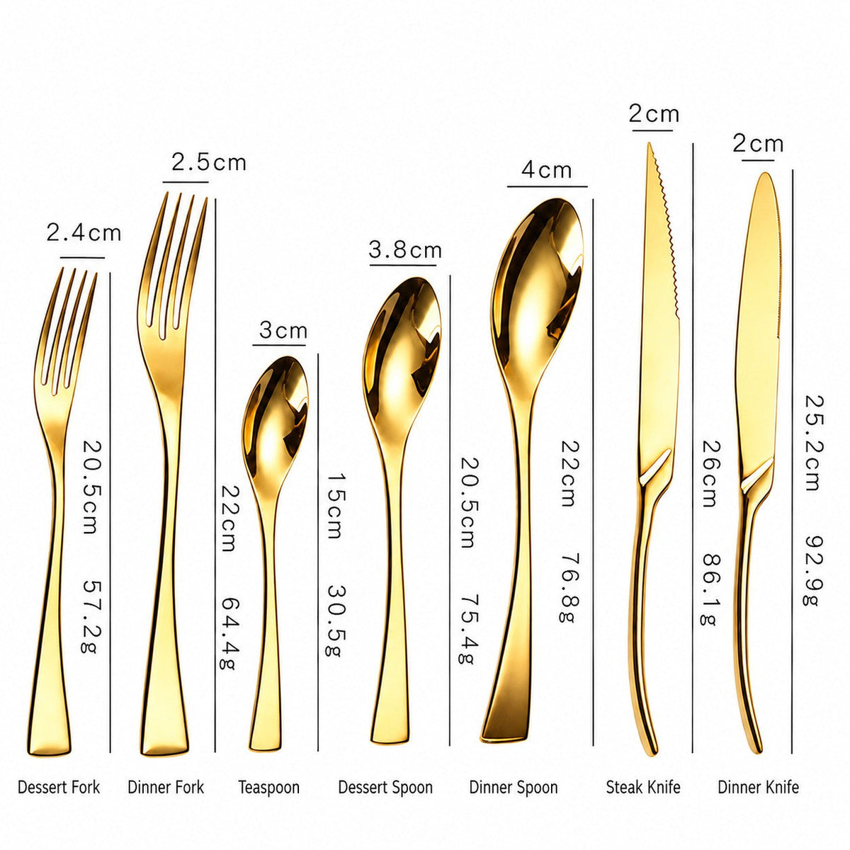 Jet Gold Stainless Steel Cutlery Set