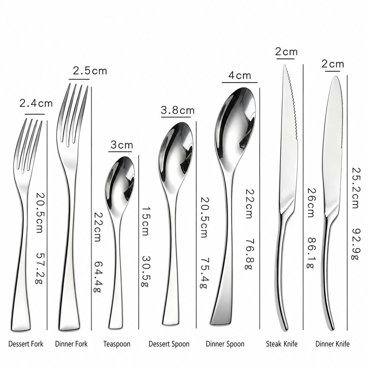 Jet Silver Stainless Steel Cutlery Set