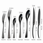 Jet Black Stainless Steel Cutlery Set