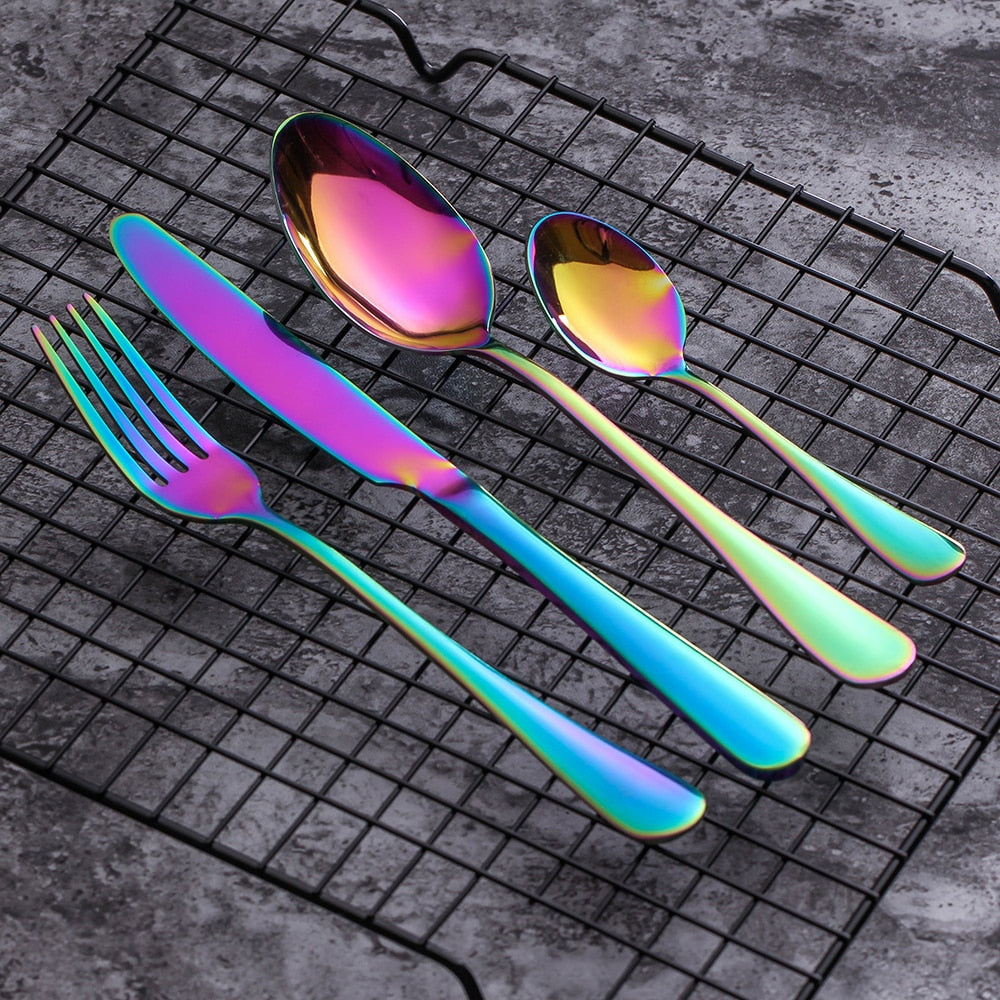 Irised Rainbow Stainless Steel Cutlery Set