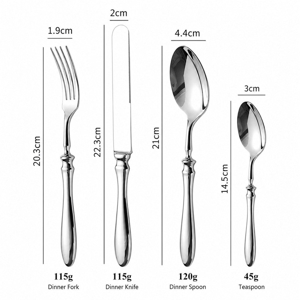 Leona Silver Luxury Stainless Steel Cutlery Set