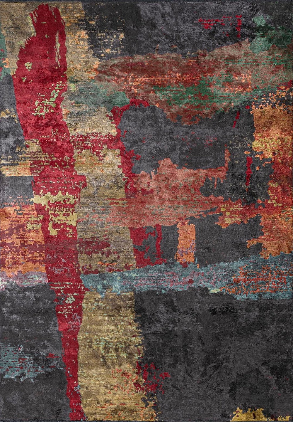 Lush Red - Charcoal Rug