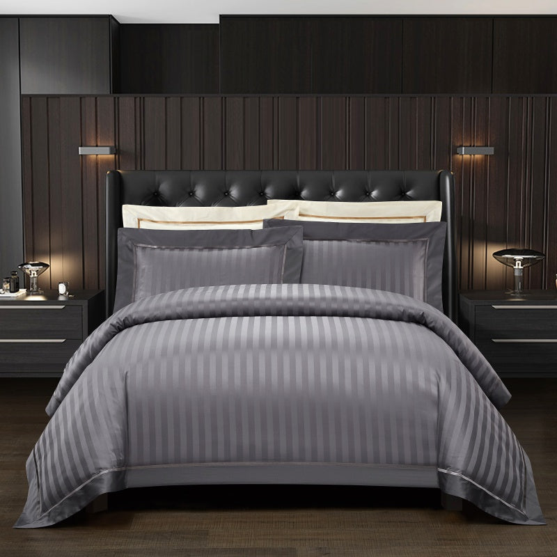 Marnula Grey Soft Silky Egyptian Cotton Bedding Set